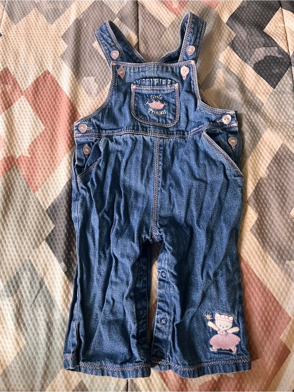 Little Wonders Blue Denim Overalls with Princess Patch